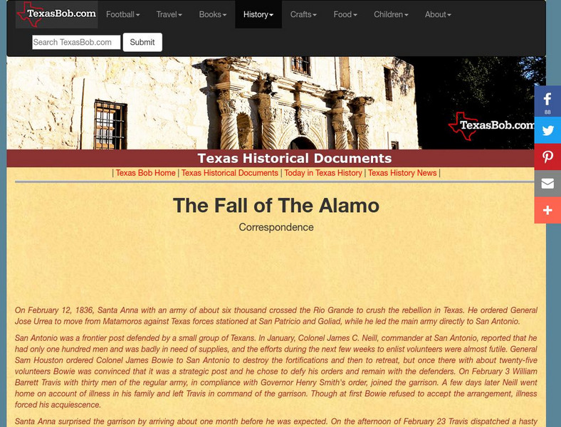 Texas Bob: The Fall of the Alamo Primary Texas Bob: The Fall of the Alamo Primary