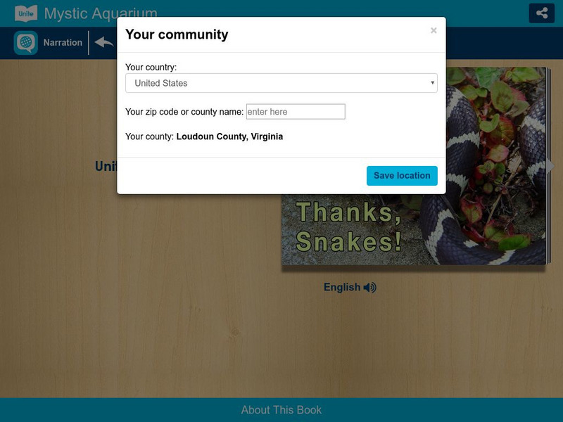 Unite for Literacy: Mystic Aquarium: Thanks, Snakes! eBook