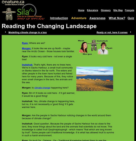 Canadian Museum of Nature: Reading the Changing Landscape Website