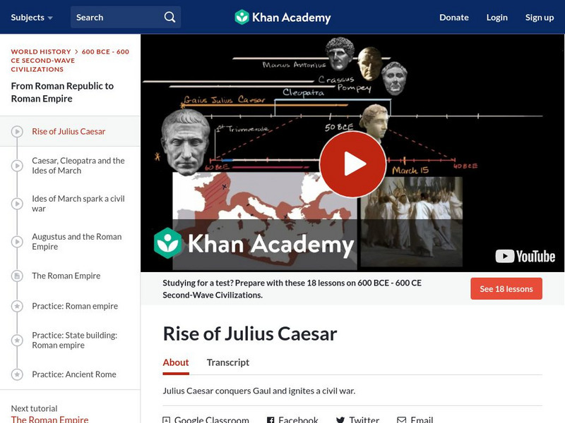Khan Academy: Rise of Julius Caesar Instructional Video Khan Academy: Rise of Julius Caesar Instructional Video