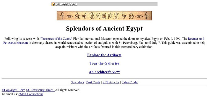 St. Petersburg Times: Splendors of Ancient Egypt Website St. Petersburg Times: Splendors of Ancient Egypt Website