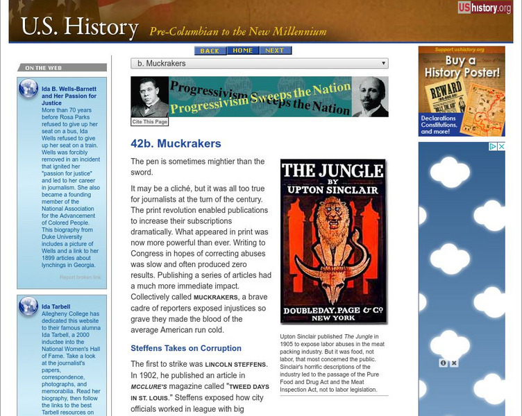 U.s. History: Muckrakers Website U.s. History: Muckrakers Website