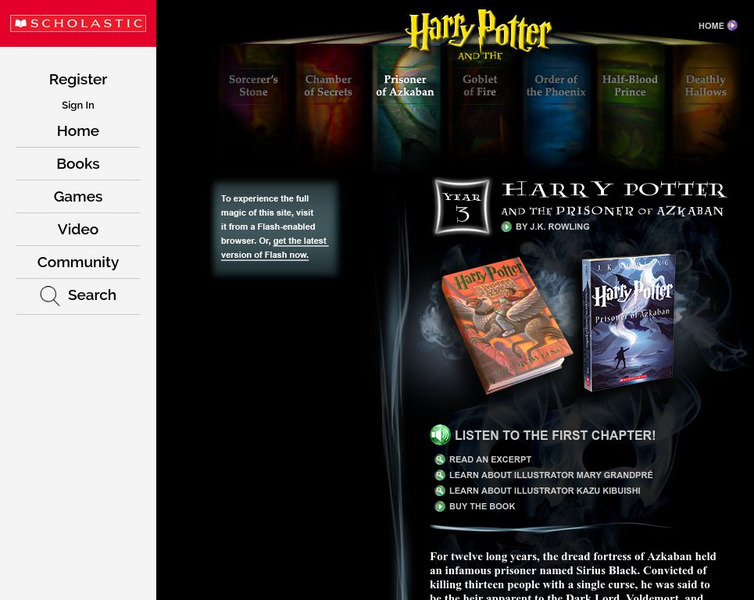 Scholastic: Harry Potter and the Prisoner of Azkaban Website Scholastic: Harry Potter and the Prisoner of Azkaban Website