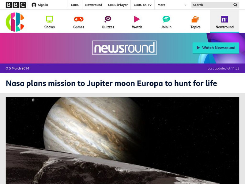 Bbc Newsround: Nasa Plans Mission to Jupiter Moon Europa Article Bbc Newsround: Nasa Plans Mission to Jupiter Moon Europa Article