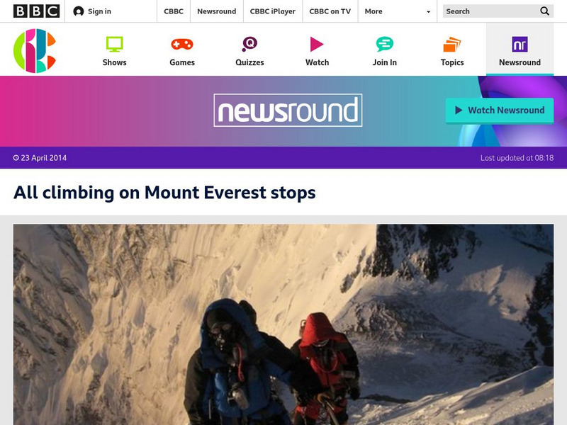 Bbc Newsround: All Climbing on Mount Everest Stops Article Bbc Newsround: All Climbing on Mount Everest Stops Article