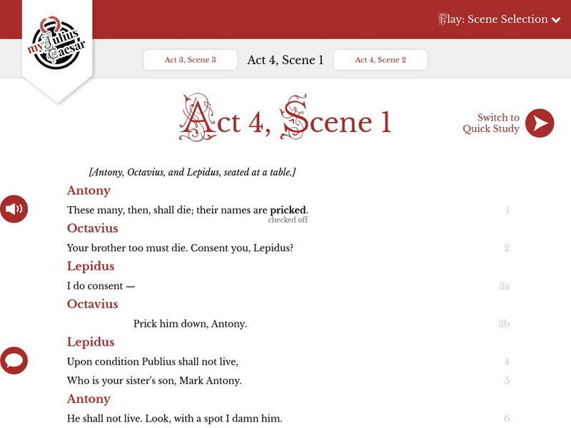 Paradigm Education: My Shakespeare: Julius Caesar, Act 4, Scene 1 eBook Paradigm Education: My Shakespeare: Julius Caesar, Act 4, Scene 1 eBook