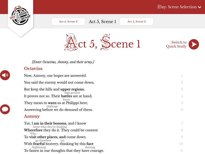 Paradigm Education: My Shakespeare: Julius Caesar, Act 5, Scene 1 eBook Paradigm Education: My Shakespeare: Julius Caesar, Act 5, Scene 1 eBook