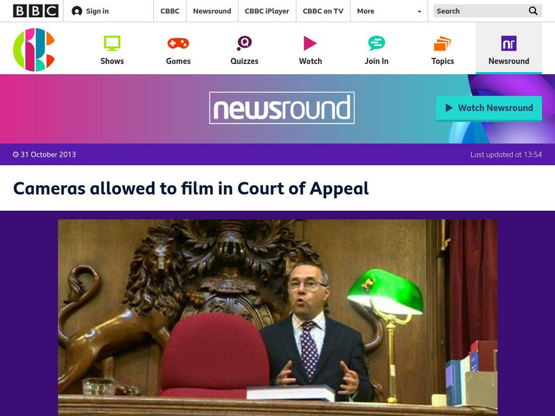 Bbc Newsround: Cameras Allowed to Film in Court of Appeal Article Bbc Newsround: Cameras Allowed to Film in Court of Appeal Article