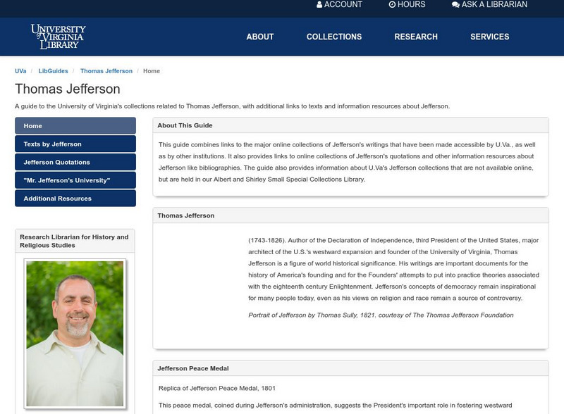 University of Virginia: Thomas Jefferson Digital Archive Primary University of Virginia: Thomas Jefferson Digital Archive Primary