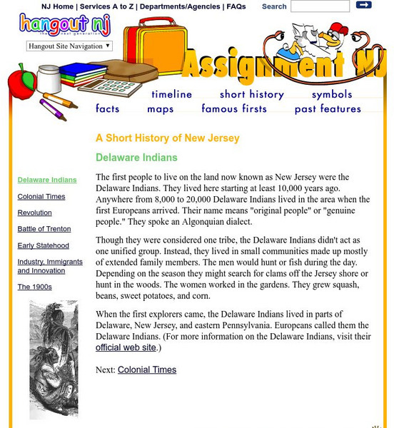 Hangout Nj: Assignment New Jersey: Delaware Indians Handout Hangout Nj: Assignment New Jersey: Delaware Indians Handout