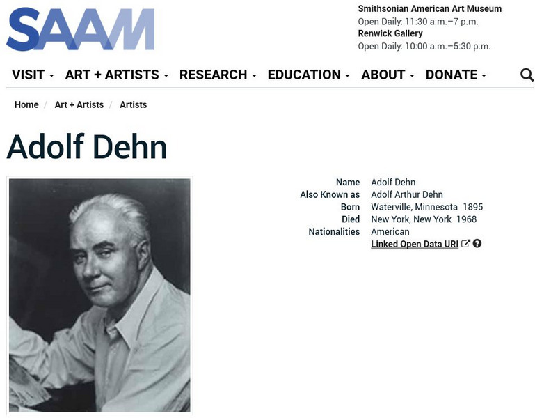 Smithsonian American Art Museum: Adolf Dehn Handout Smithsonian American Art Museum: Adolf Dehn Handout