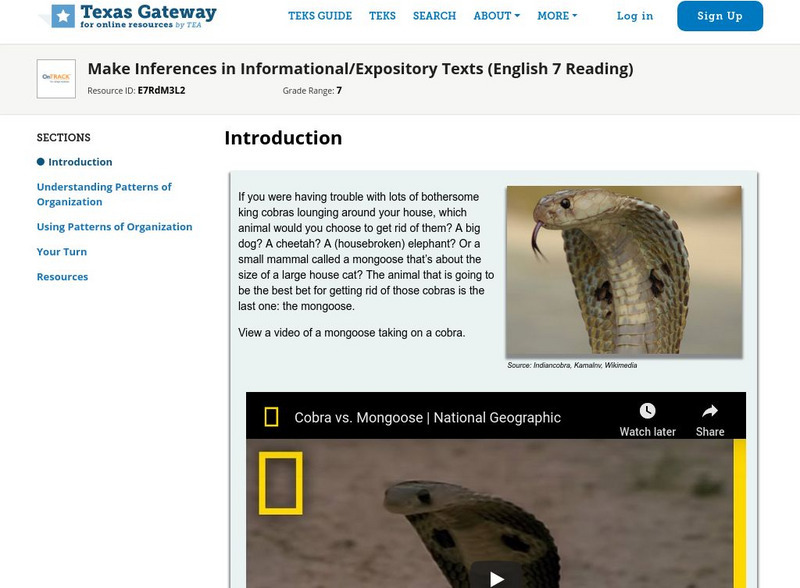 Texas Gateway: Make Inferences in Informational/expository Texts Unit Plan Texas Gateway: Make Inferences in Informational/expository Texts Unit Plan