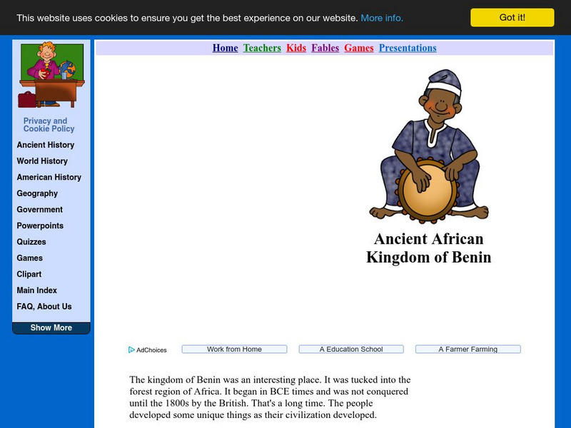 Africa for Kids: The Ancient Forest Kingdom of Benin Website Africa for Kids: The Ancient Forest Kingdom of Benin Website