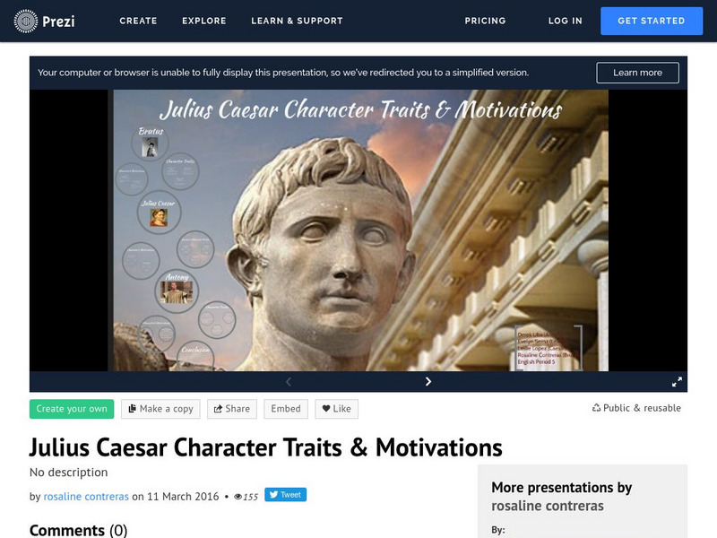 Prezi: Julius Caesar Character Traits and Motivations PPT Prezi: Julius Caesar Character Traits and Motivations PPT