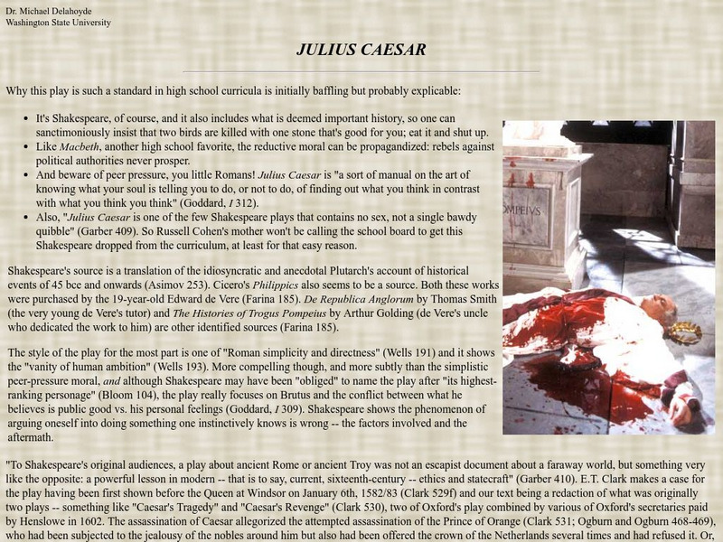 Washington State University: Julius Caesar: Act I Handout Washington State University: Julius Caesar: Act I Handout