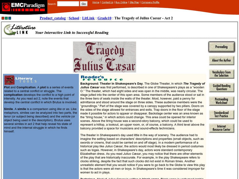 Emc Corporation: Emc Paradigm: The Tragedy of Julius Caesar Act 2 Unit Plan Emc Corporation: Emc Paradigm: The Tragedy of Julius Caesar Act 2 Unit Plan
