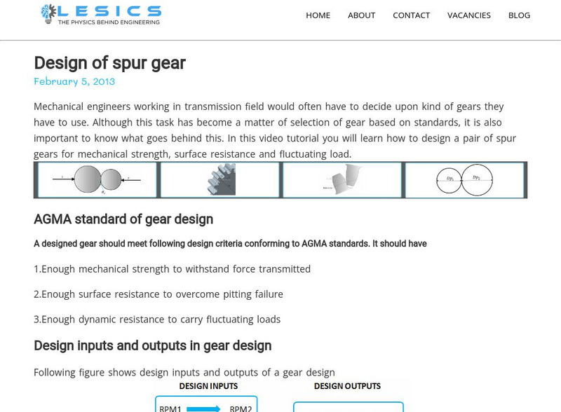 Learn Engineering: Spur Gear Design Handout