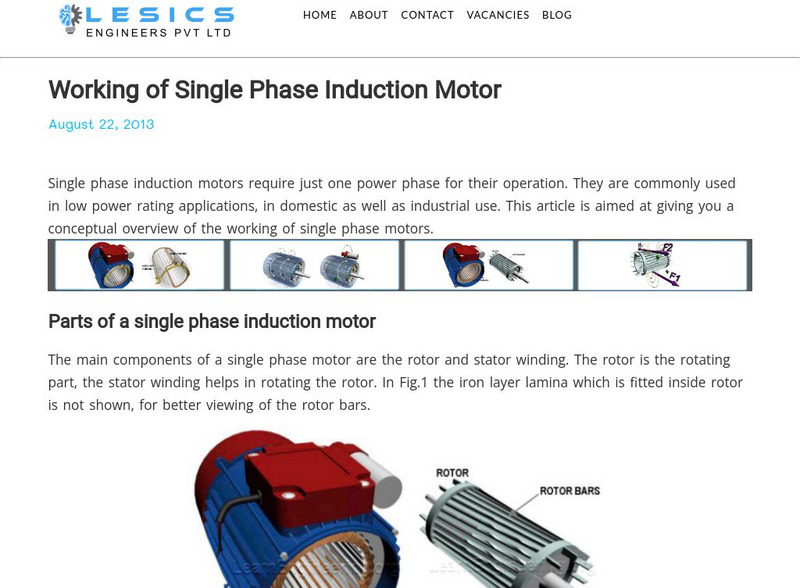 Learn Engineering: Working of Single Phase Induction Motors Handout