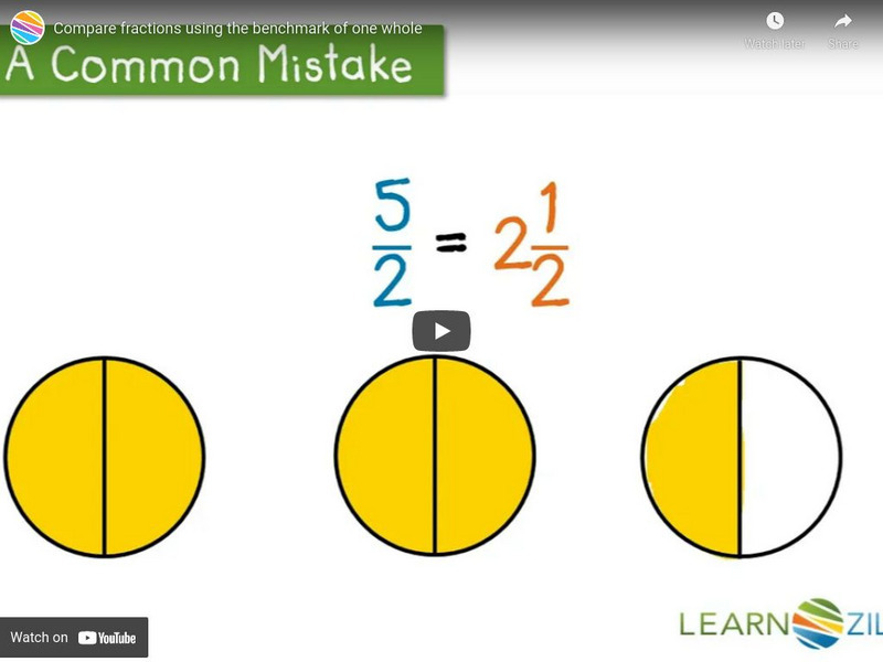 Learn Zillion: Video: Compare Fractions Using the Benchmark of One Whole Instructional Video