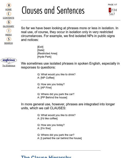 University College London: Clauses and Sentences Unit Plan University College London: Clauses and Sentences Unit Plan