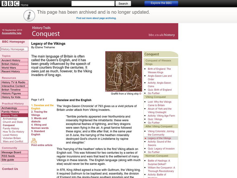 Bbc: Legacy of the Vikings Article Bbc: Legacy of the Vikings Article