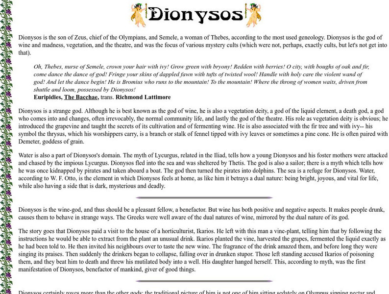 Dionysos Website Dionysos Website