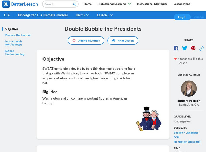 Better Lesson: Double Bubble the Presidents Lesson Plan Better Lesson: Double Bubble the Presidents Lesson Plan