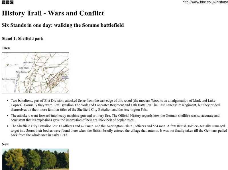 Bbc: History Trail: Wars and Conflict: Walking the Somme Battlefield Website Bbc: History Trail: Wars and Conflict: Walking the Somme Battlefield Website