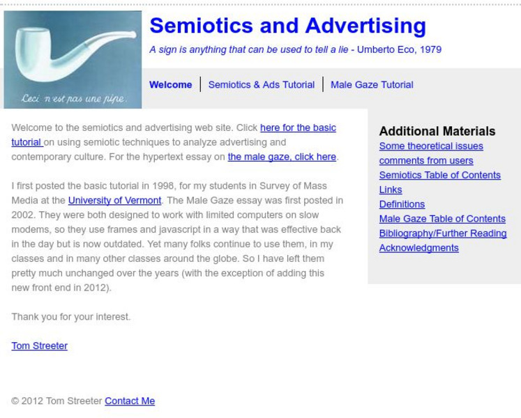 Streeter: Semiotics and Advertising PPT Streeter: Semiotics and Advertising PPT