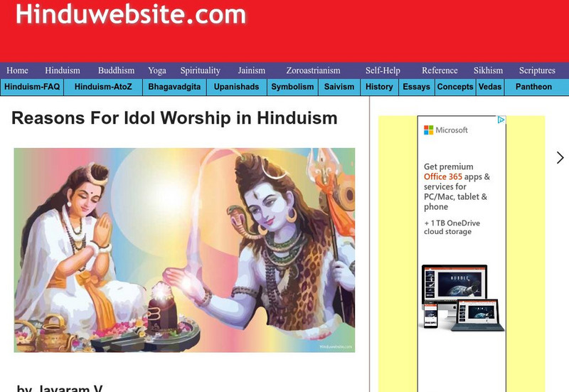 Hinduwebsite: The Upanishads: Belief in One God: Hinduism and Idol Worship Article Hinduwebsite: The Upanishads: Belief in One God: Hinduism and Idol Worship Article