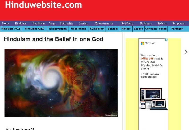 Hinduwebsite: The Upanishads: Belief in One God Website Hinduwebsite: The Upanishads: Belief in One God Website