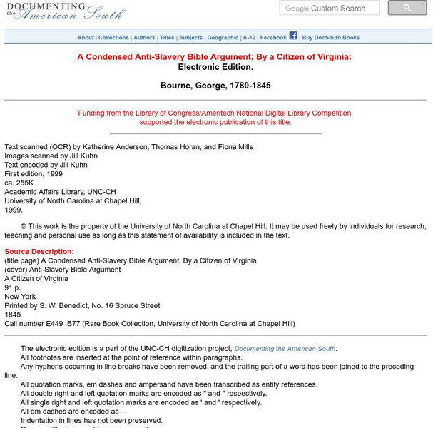 The Church in the Southern Black Community: George Bourne, 1780 1845 Primary The Church in the Southern Black Community: George Bourne, 1780 1845 Primary