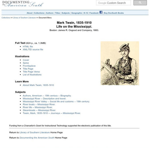 Mark Twain: Life on the Mississippi Activity Mark Twain: Life on the Mississippi Activity