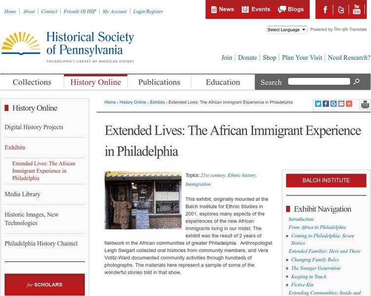 Extended Lives: African Immigrant Experience in Philadelphia Website Extended Lives: African Immigrant Experience in Philadelphia Website