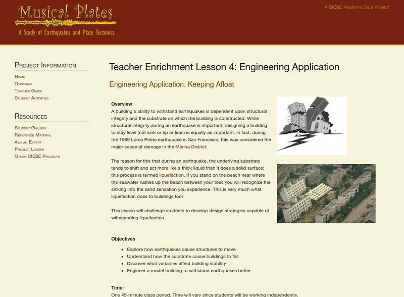Ciese: Musical Plates: Engineering Application: Keeping Afloat Lesson Plan Ciese: Musical Plates: Engineering Application: Keeping Afloat Lesson Plan