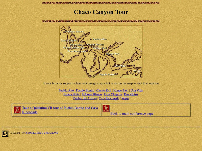 University of Colorado: Confluence Creations: Chaco Canyon Tour Graphic University of Colorado: Confluence Creations: Chaco Canyon Tour Graphic