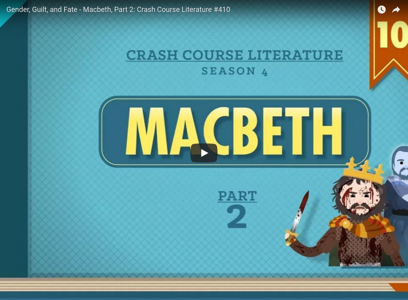 Crash Course Literature #410: Gender, Guilt and Fate Macbeth, Part 2 Instructional Video