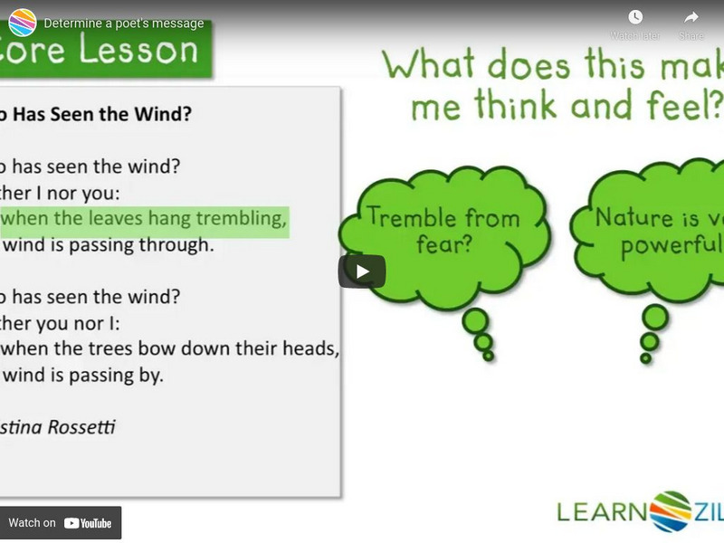 Learn Zillion: Lesson Video for 'Determine a Poet's Message' Instructional Video Learn Zillion: Lesson Video for 'Determine a Poet's Message' Instructional Video