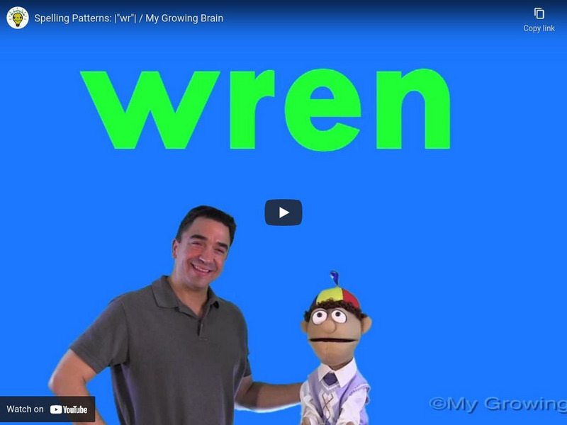My Growing Brain: Spelling Patterns: "Wr" Instructional Video