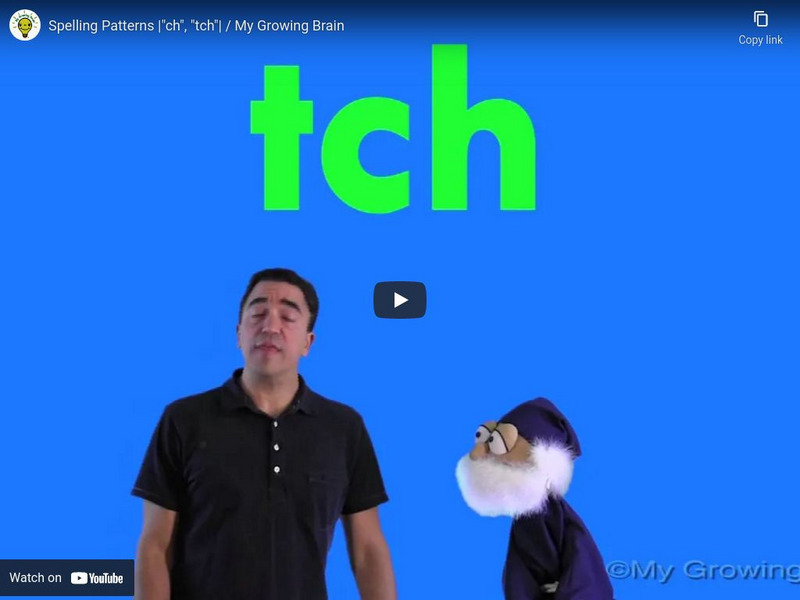 My Growing Brain: Spelling Patterns: "Ch," "Tch" Instructional Video