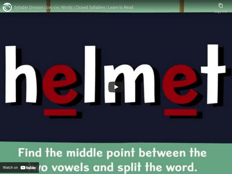 Nessy: Syllable Division Cvc/cvc Instructional Video