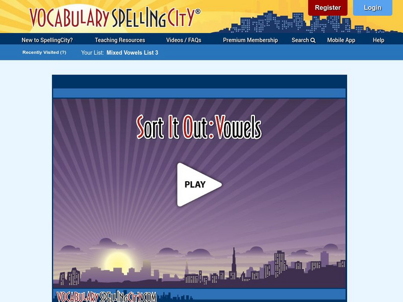 Vocabulary Spelling City: Sort It Out Vowels: Mixed Vowels List 3 Interactive Vocabulary Spelling City: Sort It Out Vowels: Mixed Vowels List 3 Interactive