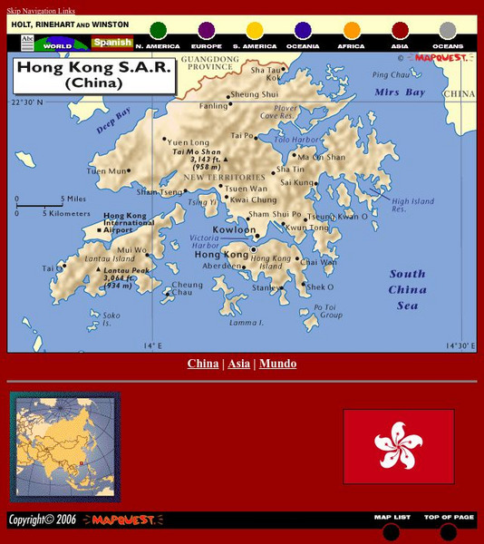 Holt, Rinehart and Winston: World Atlas: Hong Kong Graphic Holt, Rinehart and Winston: World Atlas: Hong Kong Graphic