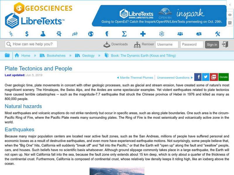 Libre Text: Plate Tectonics and People eBook Libre Text: Plate Tectonics and People eBook