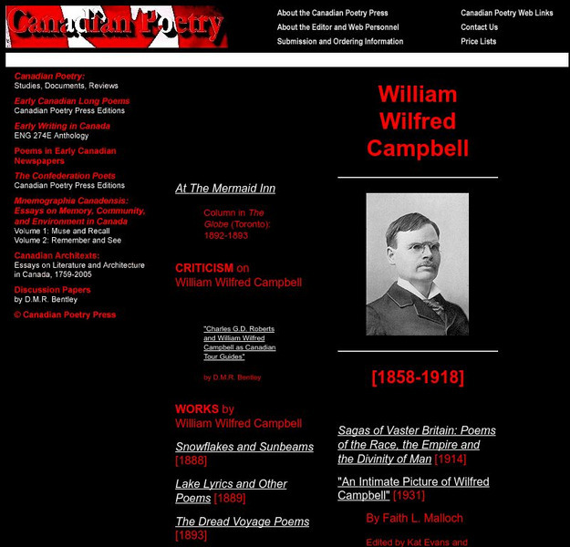 The Confederation Poets: William Wilfred Campbell (1858 1918) Activity The Confederation Poets: William Wilfred Campbell (1858 1918) Activity