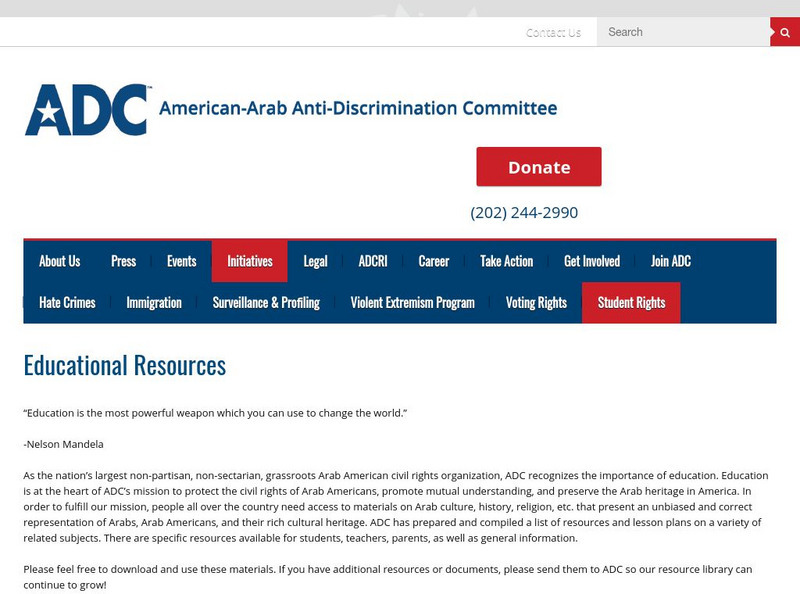 Adc: American Arab Anti Discrimination Committee: Education Website Adc: American Arab Anti Discrimination Committee: Education Website