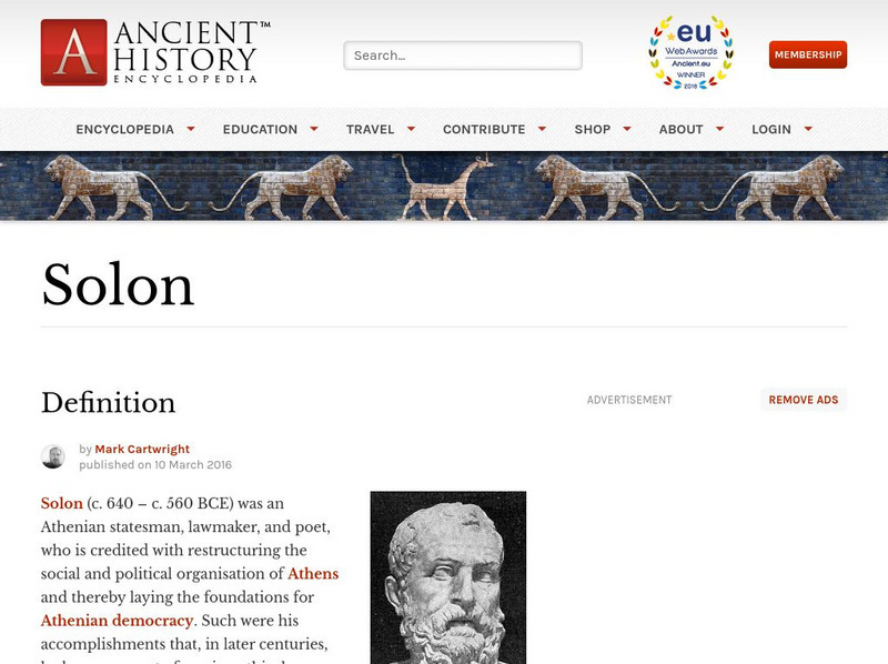 World History Encyclopedia: Solon Handout World History Encyclopedia: Solon Handout