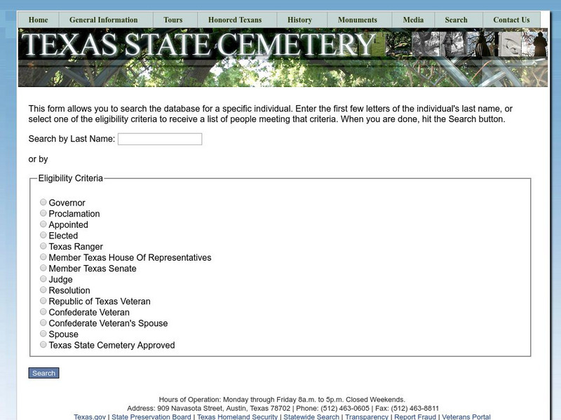 Texas State Cemetery: Miriam Ferguson Handout