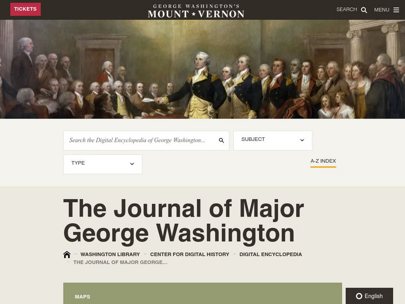 Mount Vernon Ladies' Association: The Journal of Major George Washington Article Mount Vernon Ladies' Association: The Journal of Major George Washington Article