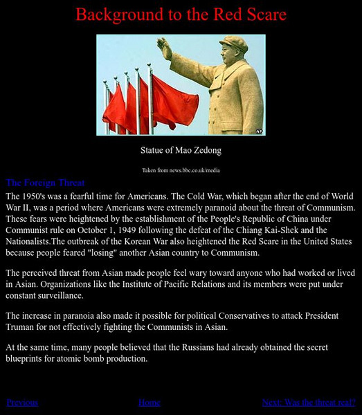 Mount Holyoke College: Mc Carthyism: Background to the Red Scare Handout Mount Holyoke College: Mc Carthyism: Background to the Red Scare Handout